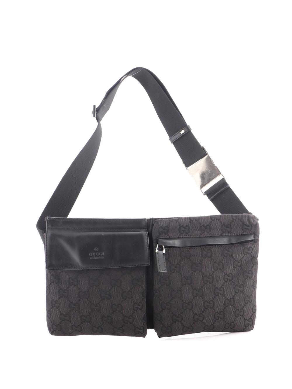 Gucci Vintage Double Belt Bag Gg Canvas #364524G92B